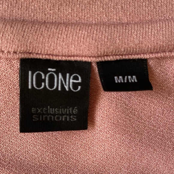 Pink Dusty Rose Soft Jersey Stretch Ruffled drop sleeve midi dress. Sz M - Picture 10 of 12